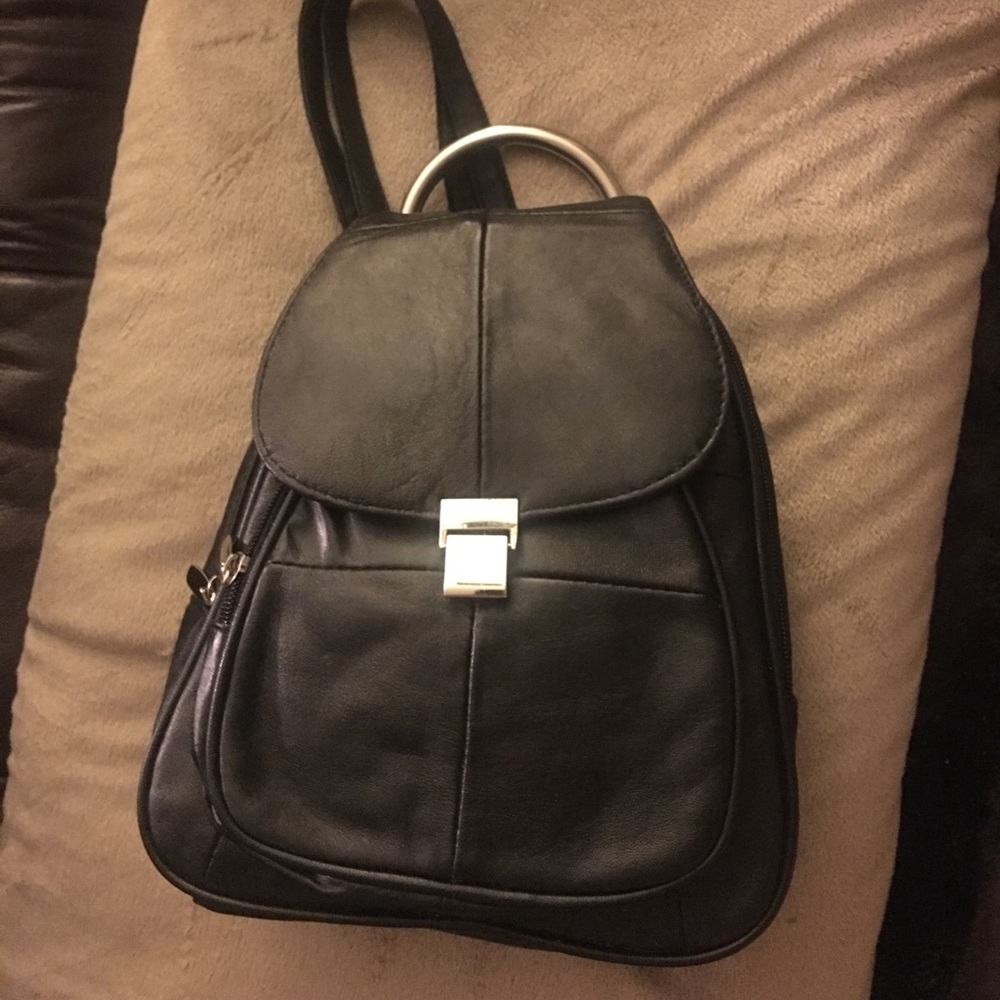 Black backpack purse